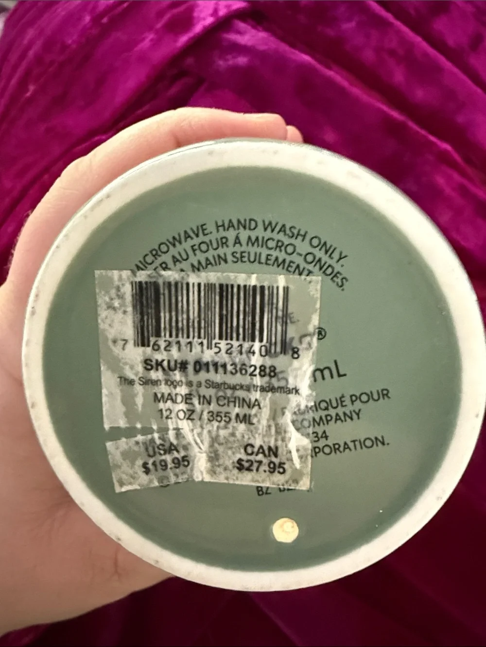 Starbucks Fall 2022 Rainforest Mushroom Green Ceramic Travel Mug